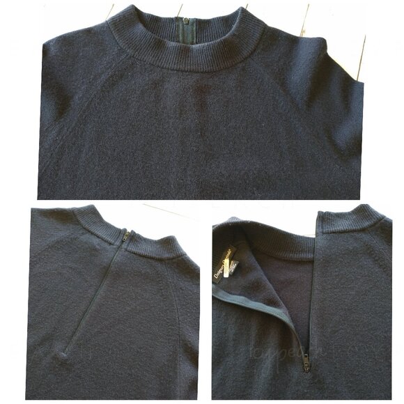 Designers Originals Sweater Medium Black Mock Neck Vintage Minimalist Lagenlook - Picture 11 of 14
